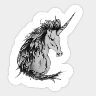 horned horse art Sticker